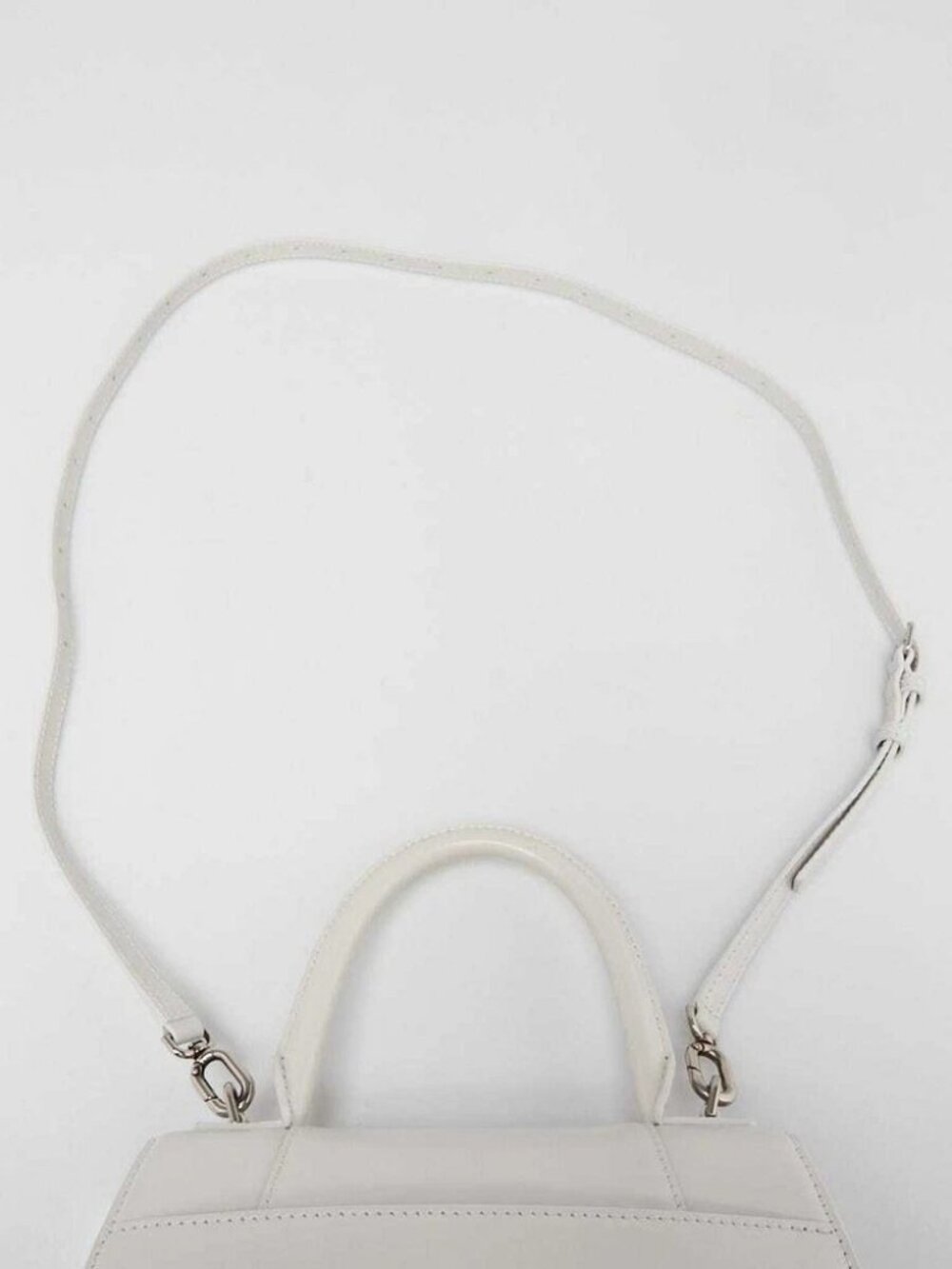 Balenciaga Dark White Leather Hourglass Small Top Handle Bag - Picture 4 of 10
